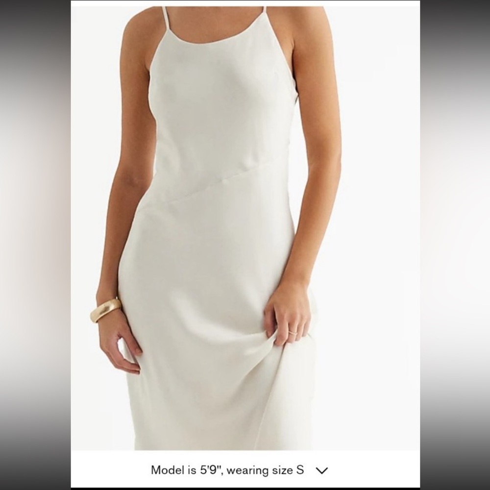Express Ivory dress Satin Scoop Neck Downtown Cami Slip midi bride bridal - Picture 3 of 9